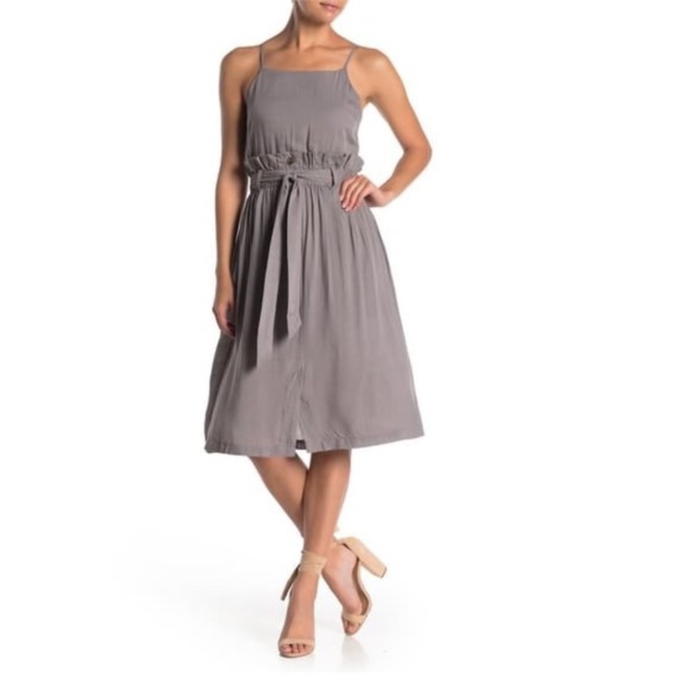 HYFVE Square Neck Waist Tie Dress
